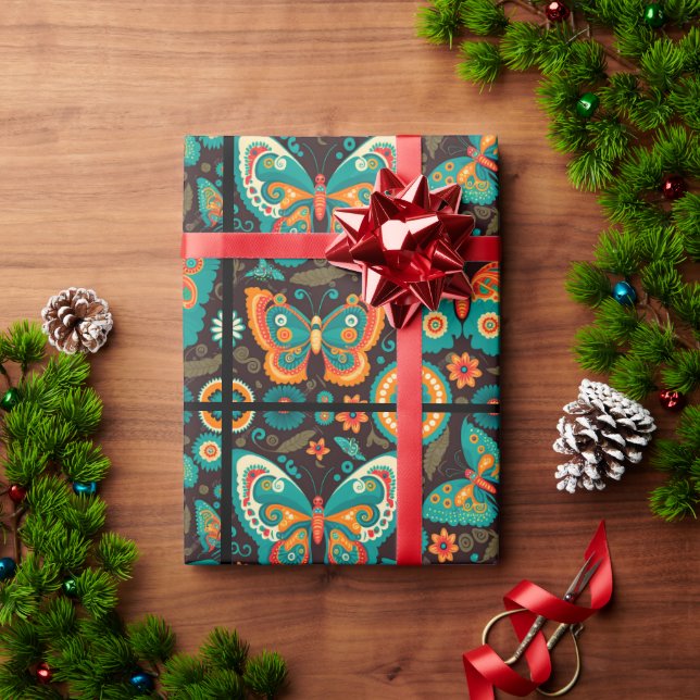 De Presente Papel bonito para enrolamento da borboleta (Presente de Natal)