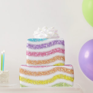 De Presente Papel Brilhante Arco-Íris Pastel