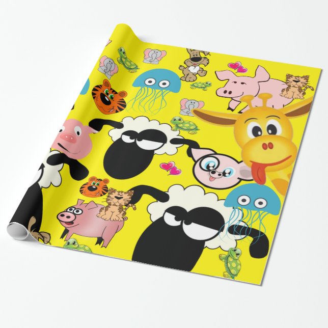 De Presente Papel Brilhante, Cães Girafas (Desenrolado)