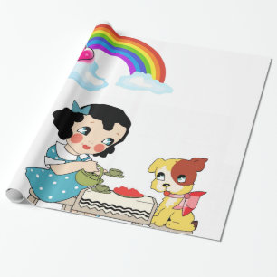 De Presente Papel Brilhante, Cão Vintage, Gato Floral