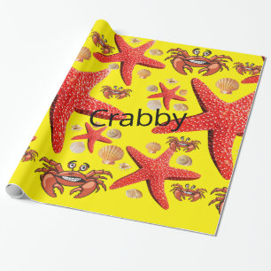 De Presente Papel Brilhante, Caranguejos Starfish Amarelo Verm