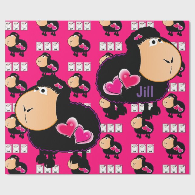 De Presente Papel Brilhante, Corações Rosa Ovinos (Aberto)