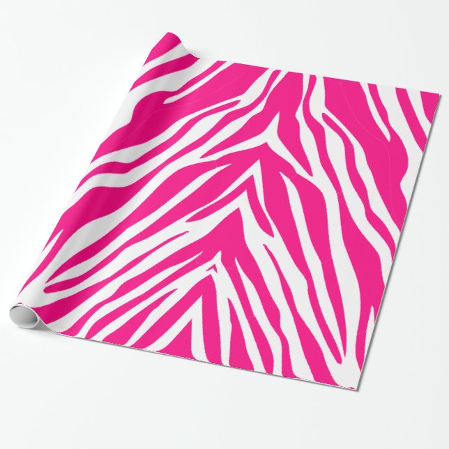 De Presente Papel Brilhante Papel Rosa-Leopardo-Rosa (Desenrolado)