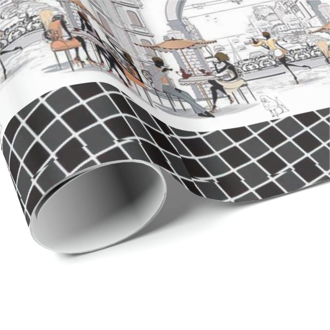 De Presente Papel Brilhante Paris França (Ponta do rolo)