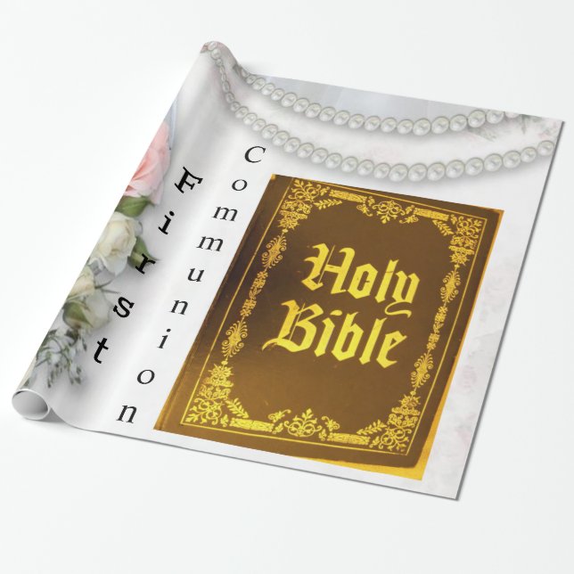 De Presente Papel Brilhante, Santa Bíblia Primeira Comunhão (Desenrolado)