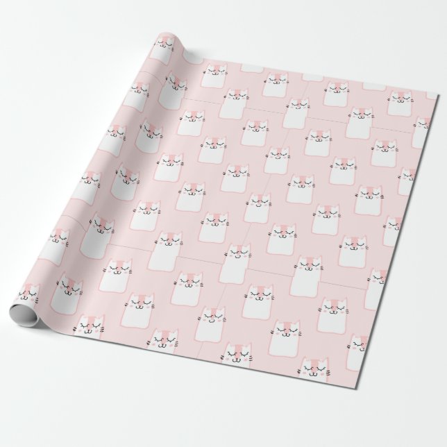 De Presente Papel cor-de-rosa para enrolamento do Gatinho (Desenrolado)