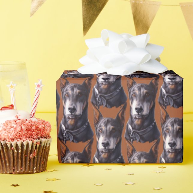 De Presente Papel Doberman Wraping Papel Doberman Pinscher (Festa de aniversário)