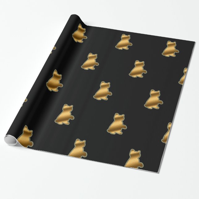 De Presente Papel Dourado para moldagem a preto moderno para g (Desenrolado)