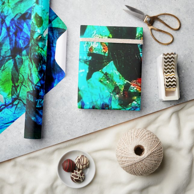 De Presente Papel embebido reciclado azul abstrato azul azul a (Artesanato)