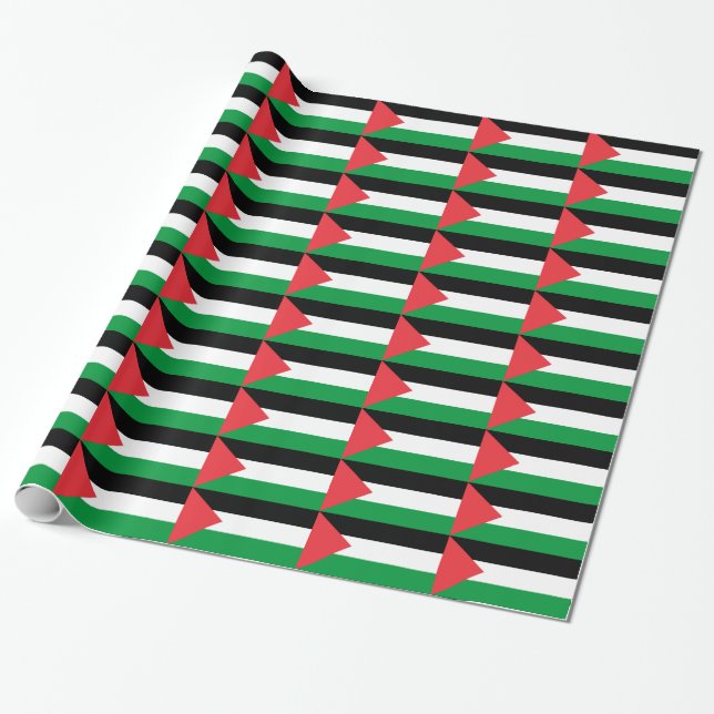 De Presente Papel embrulhado com bandeira da Palestina (Desenrolado)