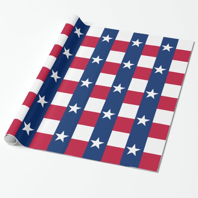 De Presente Papel embrulhado com Flag do Texas (Desenrolado)