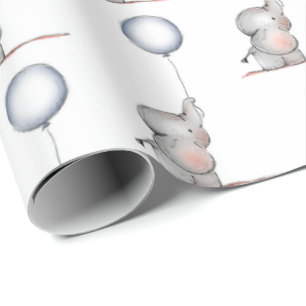 De Presente Papel embrulhado - Elefante para bebês com um bal