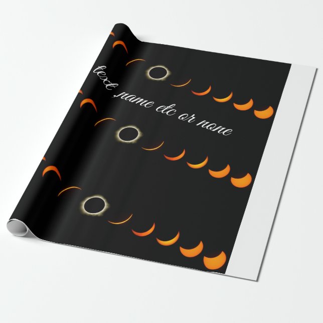 De Presente papel embrulhado em eclipse solar laranja preto (Desenrolado)