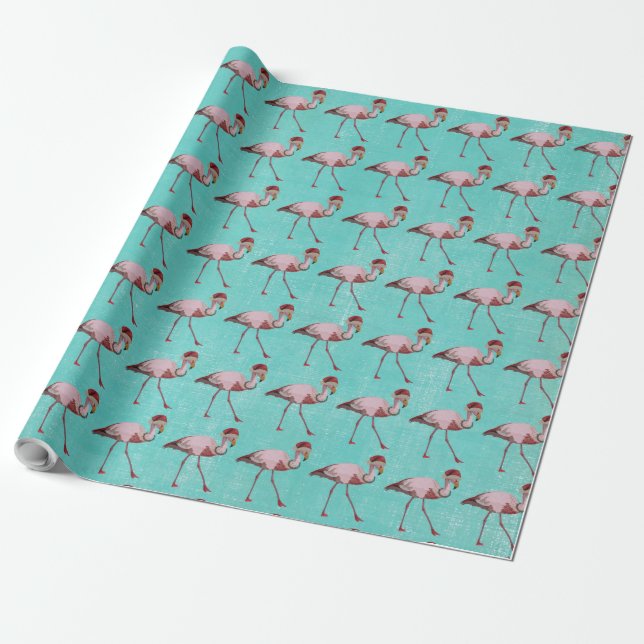 De Presente Papel FESTIVE FLAMINGO Wrapping (Desenrolado)