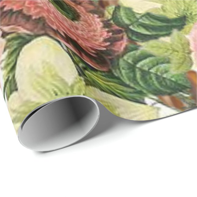 De Presente Papel Floral Brilhante para Embrulho (Ponta do rolo)