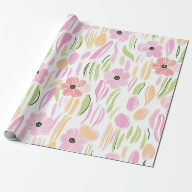 De Presente Papel Floral Retro Pastel (5) (Desenrolado)