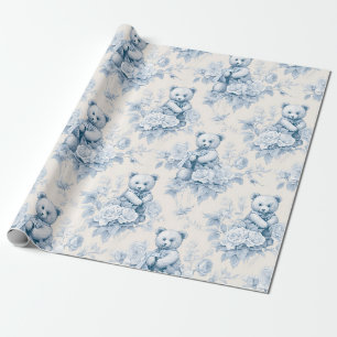 De Presente Papel higiênico francês com padrão floral e urso