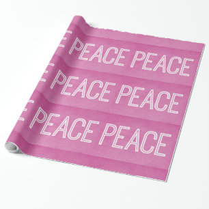 De Presente Papel Kraft Peace Wrapping, rosa