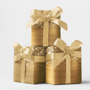 De Presente Papel Laminado Glittery Gold Ombre