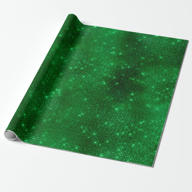 De Presente Papel Laminado Verde Brilhante (Desenrolado)