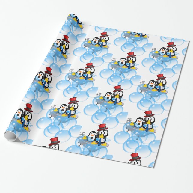 De Presente Papel Luminoso, Pinguim Bath Bath Tub (Desenrolado)