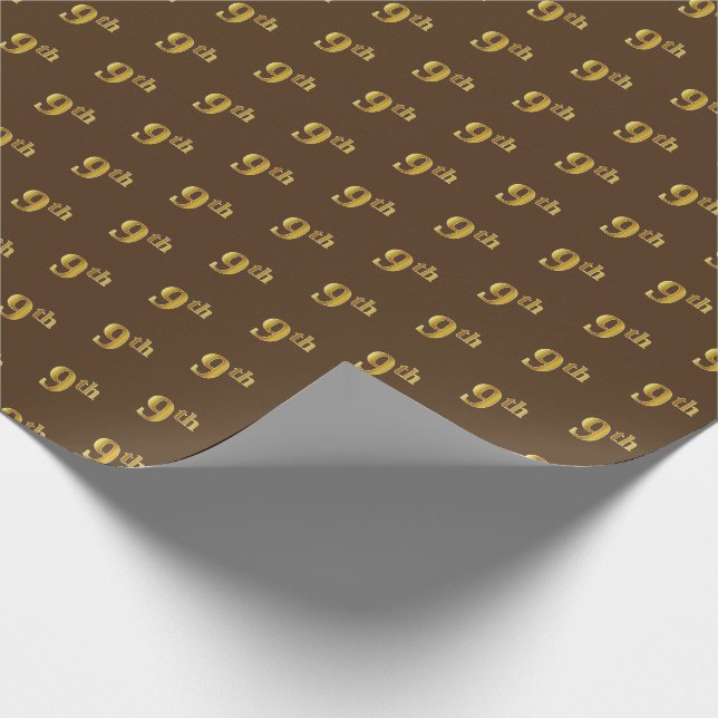 De Presente Papel marrom, Faux Dourado 9º (Nono) (Ponta)