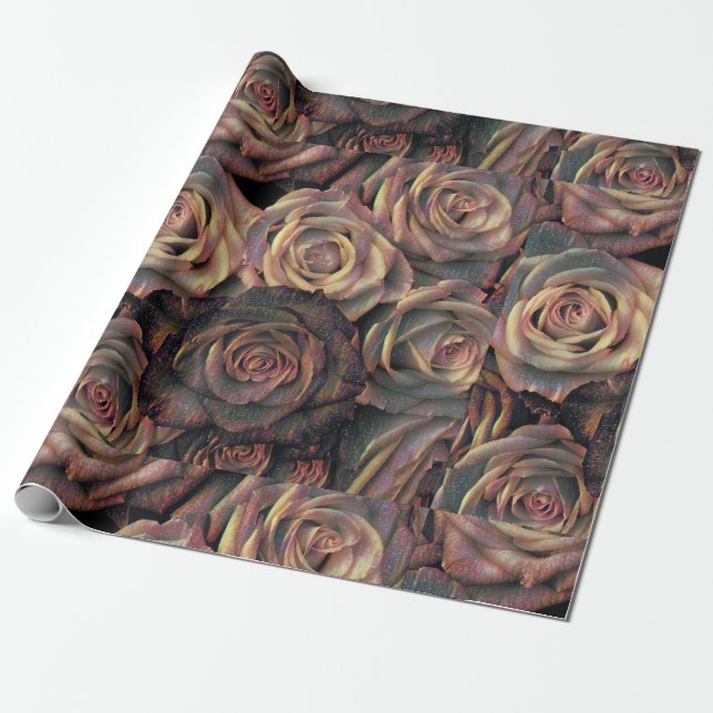 De Presente Papel marrom, laranja, rosa dourado (Desenrolado)