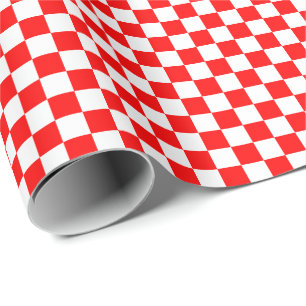 De Presente Papel médio vermelho e do branco das verificaçõ