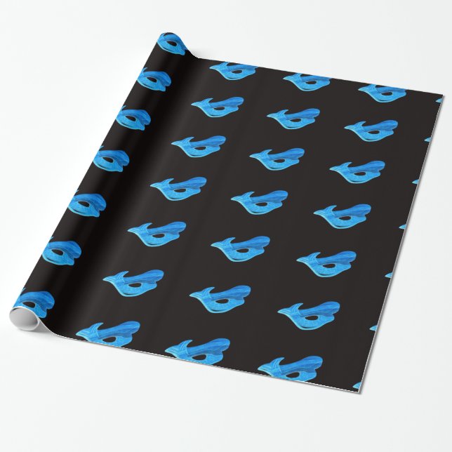 De Presente papel padrão das sereias azuis (Desenrolado)