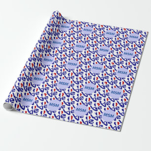 De Presente Papel Personalizado Coração Amor França Bandeira M