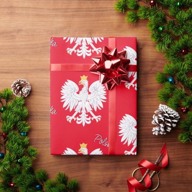 De Presente Papel Polônia Vermelho, Águia Polonesa, Bandeira (Presente de Natal)