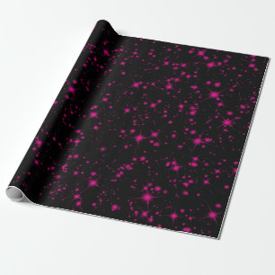 De Presente Papel preto e rosa quente com brilho e estrelas ci