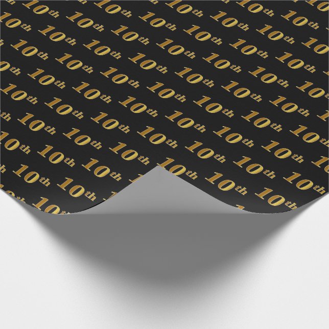 De Presente Papel Preto, Faux Dourado 10º (Décimo) (Ponta)