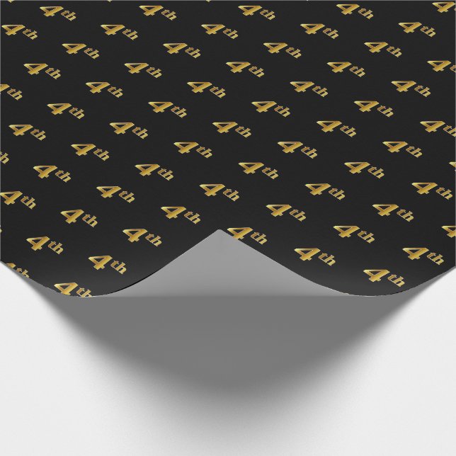 De Presente Papel Preto, Faux Dourado 4.º (4.º) (Ponta)
