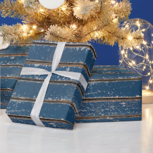 De Presente Papel Rustic Blue Barn Wraping Paper