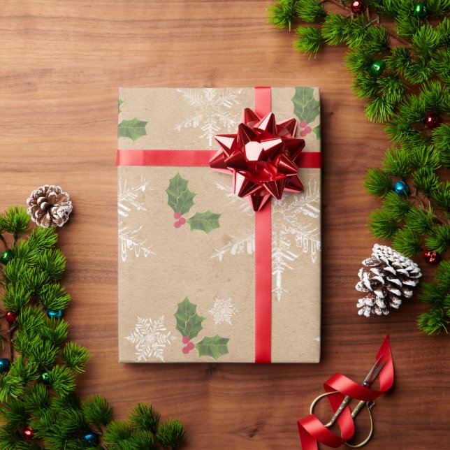 De Presente Papel Rustic Kraft Wrapping (Presente de Natal)