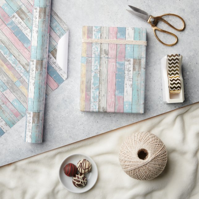 De Presente Papel Rustic Pastel Wraping Paper (Artesanato)