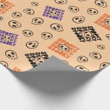Papel sem costura com crânios para o Dia das Bruxa