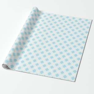 De Presente Papel simples Gingham embrulho Baby Blue