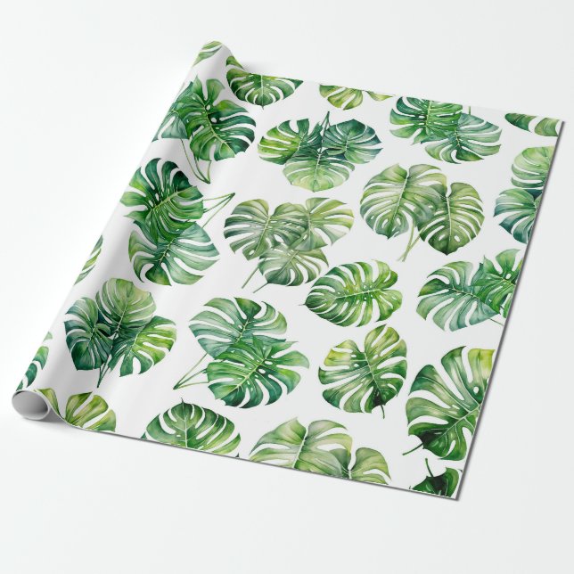 De Presente Papel Tropical Monstera Wraping (Desenrolado)