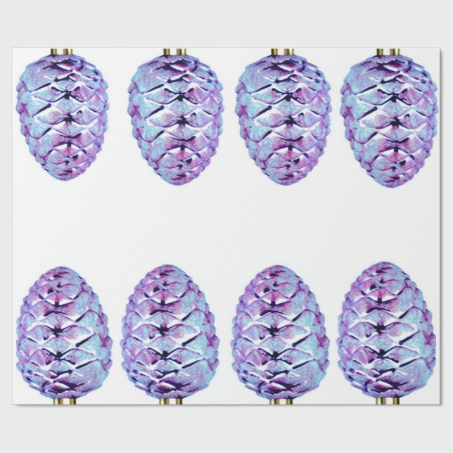 De Presente Papel Violet Pinecones Wraping (Aberto)