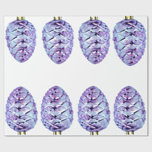 De Presente Papel Violet Pinecones Wraping