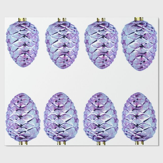 De Presente Papel Violet Pinecones Wraping (Aberto)