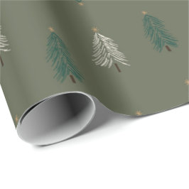 De Presente Papel Whimsical Christmas Tree Wraping
