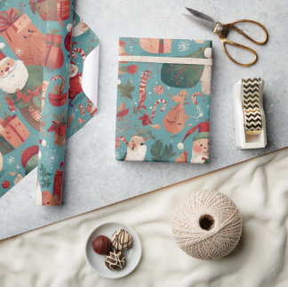 De Presente Papel Whimsical Christmas Wraping Paper