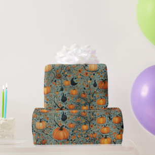 De Presente Papel Whimsical Pumpkin Garden Wraping Paper