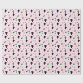 De Presente Papel wraping do teste padrão do bule