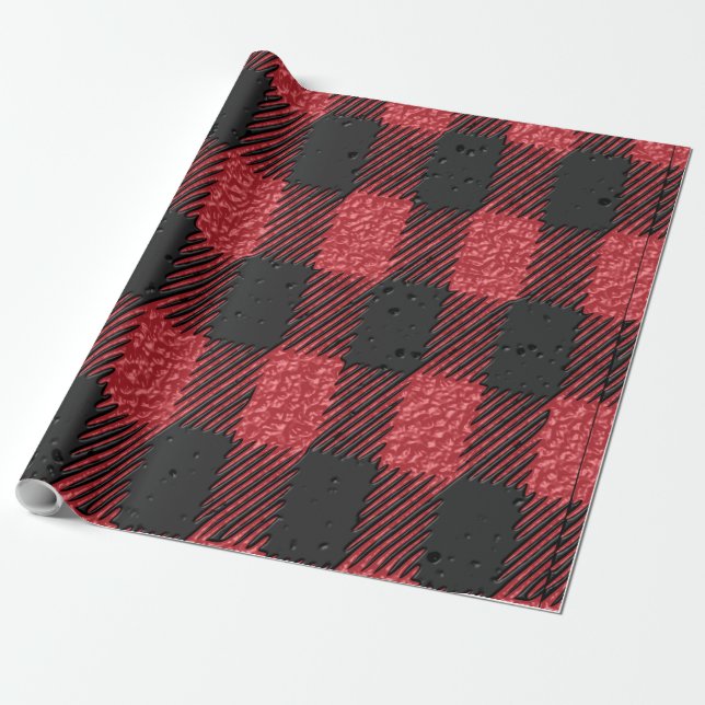 De Presente Papel xadrez vermelho (Desenrolado)