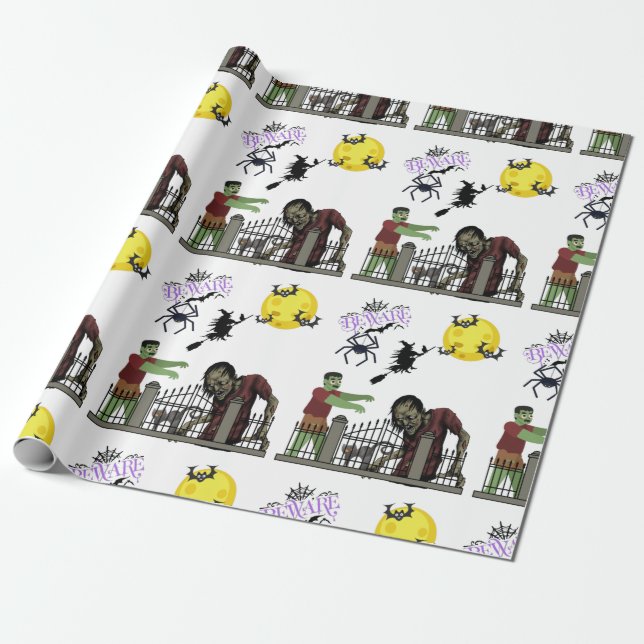 De Presente Papel Zombie Halloween Land Wrapping (Desenrolado)
