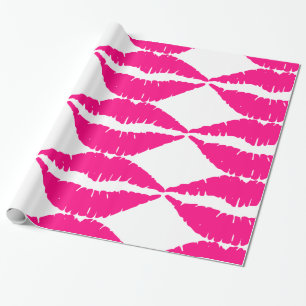 DE PRESENTE PINK KISS LÁBIOS CHRISTMAS WRAPPING PAPEL